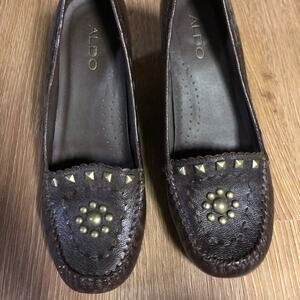 Women’s ALDO Brown Wedge Loafer Size 39